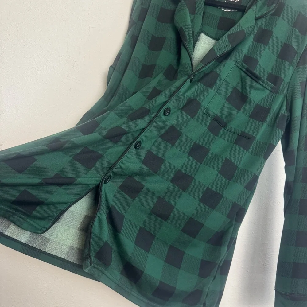 Cuddl Duds Jammies For‎ Your Families Plaid Pajama Long Sleeve Top
